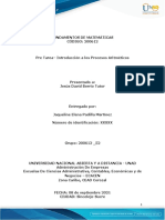 Fundamentos de Matemáticas: Introducción a los Procesos Aritméticos