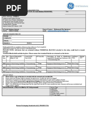 RMA Form Sape