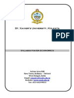 St. Xavier's University, Kolkata: Syllabus For BA ECONOMICS