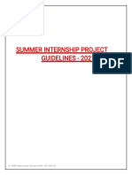 Summer Internship Project Guidelines for PIMR Students