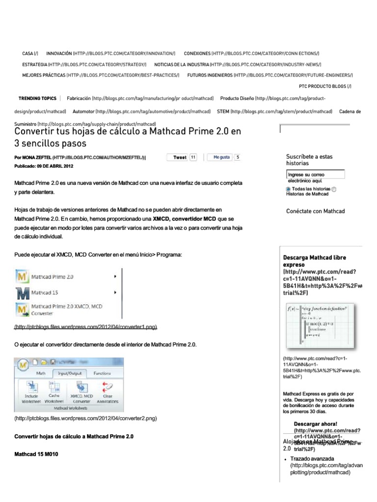 Convertir Tus Hojas de Calculo A Mathcad Prime 2 | PDF | Informática