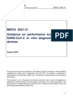 MDCG 2021-21 Guidance On Performance Evaluation of Sars-Cov-2 in Vitro Diagnostic Medical Devices