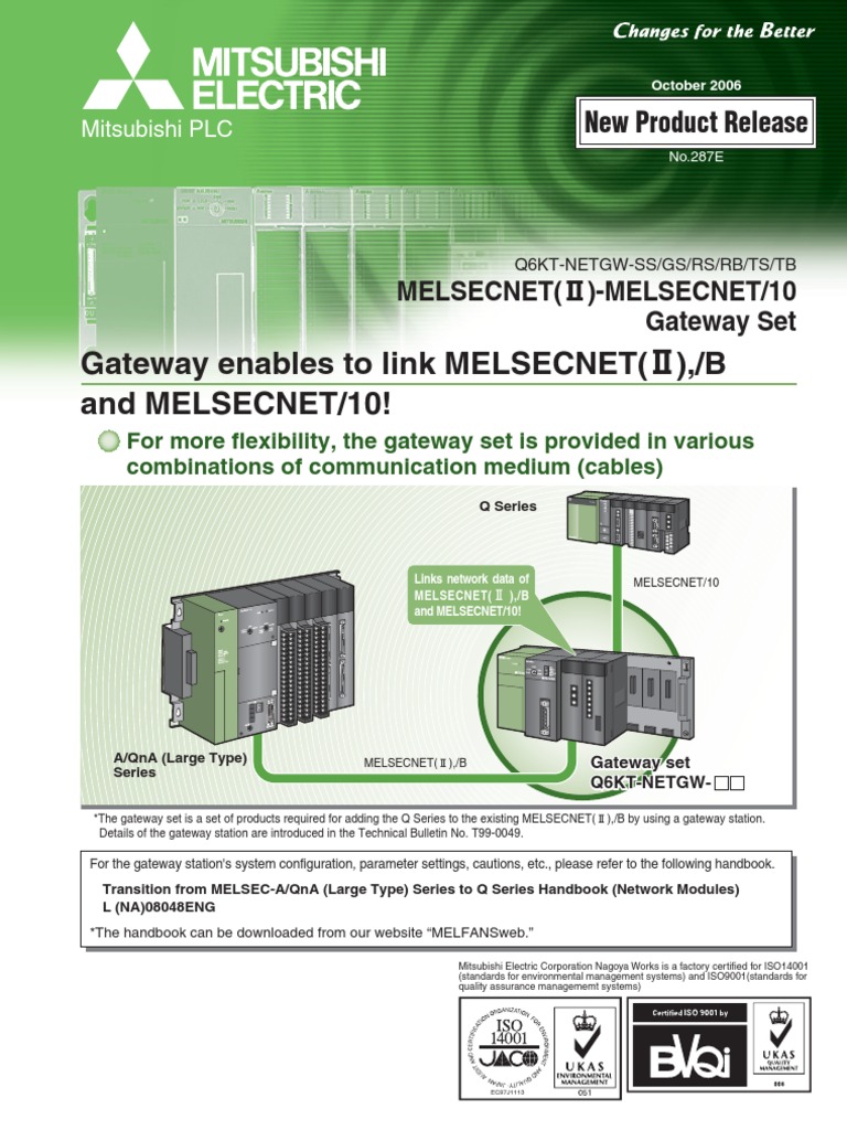 Mitsubishi MELSECNET Gateway Release | PDF | Computer Network | Electricity