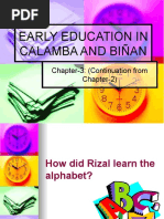 Early Education in Calamba and Biñan: Chapter-3: (Continuation From Chapter-2)