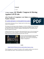 Congress Moves Against Loud Ads - WSJ - 12.1.2010
