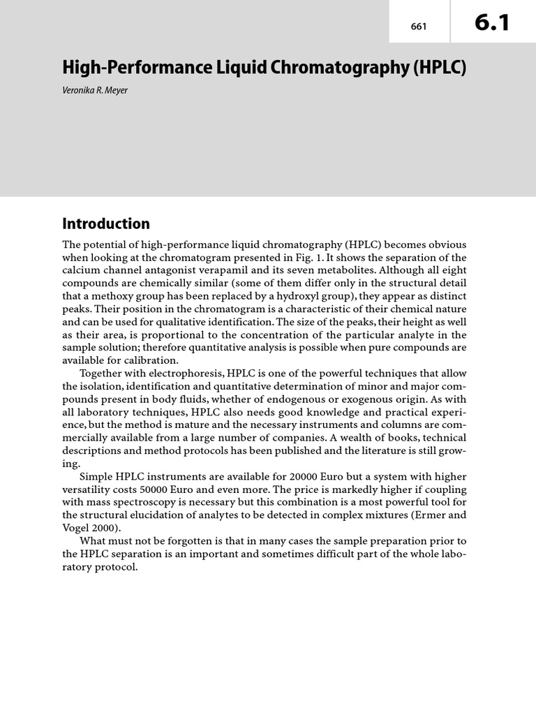 High-Performance Liquid Chromatography (HPLC) : Veronika R. Meyer | PDF ...