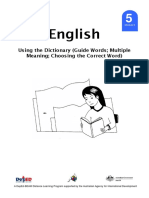 GRADE 5 English DLP 5 - Using The Dictionary (Guide Words - Multiple Meaning - Cho