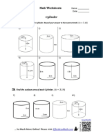 Cylinder: Math Worksheets