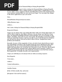 LETTER ASKING FOR FINANCIAL ASSISTANCE IN PAYING HOSPITAL BILLS (For Scribd)