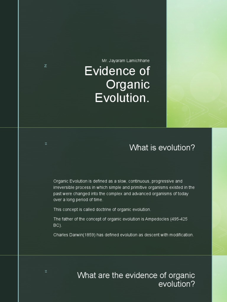 essay on evidence of organic evolution