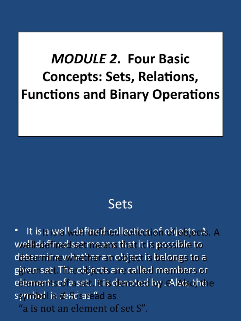 Four Basic Concepts in Modern Mathematics | PDF | Set (Mathematics ...