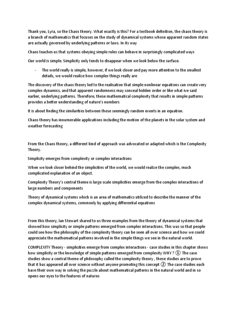 Understanding Chaos and Complexity Theory | PDF | Chaos Theory | Complexity
