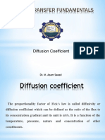 Mass Transfer Fundamentals: Diffusion Coefficient