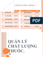 Quản lý chất lượng thuốc D116DK9 NHÓM 2