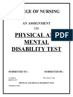 Physical Ability and Disability Assessment