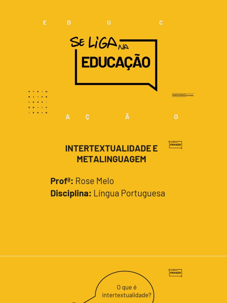 Intertextualidade e Metalinguagem | PDF | Citação | Intertextualidade
