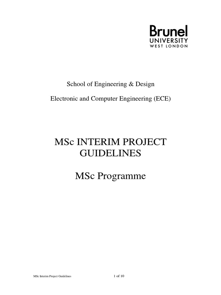 MSc Interim Project Guidelines ECE | PDF | Thesis | Libraries