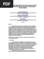Estudo de uma metodologia de capacitação de professores no uso de tecnologias educacionais