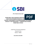 SOP For Producing Ist Generation Ethanol From Feed Stocks Issued by SBI