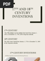 17th and 18th Century Inventions