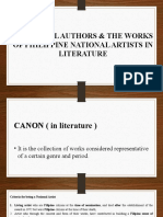 Canonical Authors & The Works of Philippine National Artists in Literature