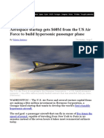 Aerospace Startup (Hermeus) Gets $60M From the US Air Force to Build Hypersonic Passenger Plane