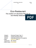 Eco-Restaurant: The Creation of A Business Plan For An Eco-Friendly Restaurant