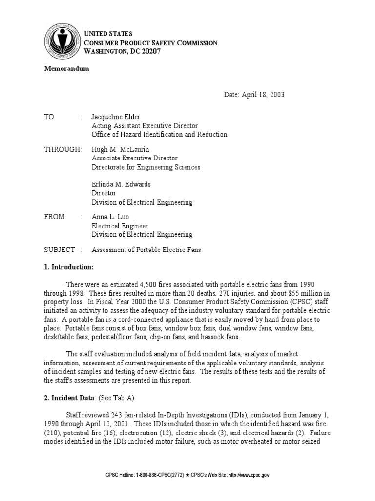 u-s-c-p-s-c-w-dc-20207-memorandum-nited-tates-onsumer-roduct-afety