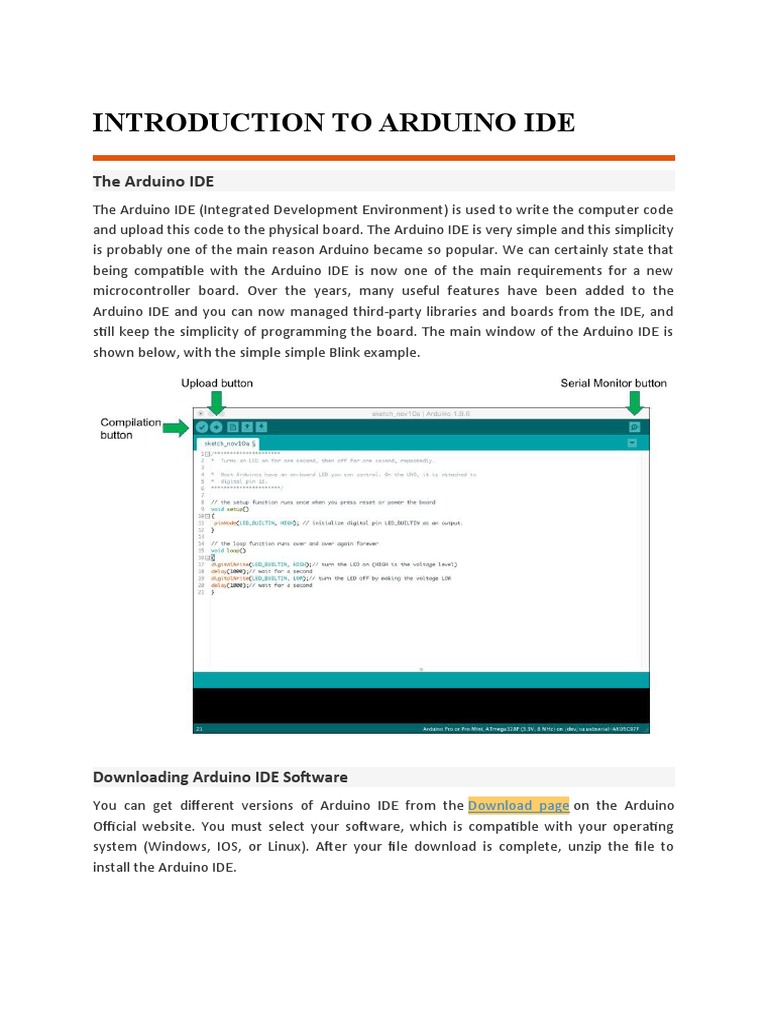 Introduction To Arduino Ide | PDF | Arduino | Analog To Digital Converter