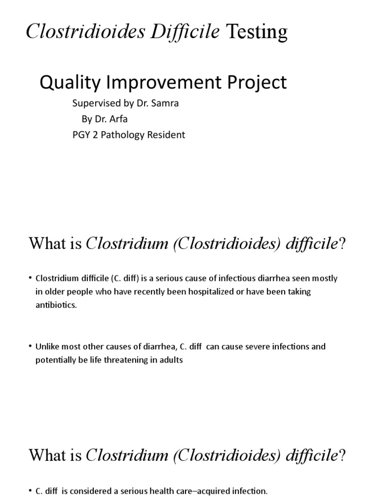 Clostridioides Difficile Testing: Quality Improvement Project | PDF