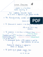 Emulsion Notes Pharmaceutics B. Pharmacy Handwritten Notes