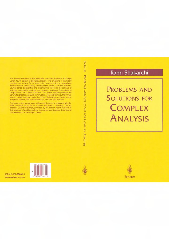Problems and solutions for complex analysis pdf series mathematics