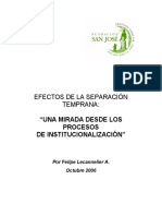 Paper Control Lecannelier (2006) Efectos de La Separacion Temprana