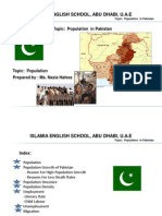 Islamia English School, Abu Dhabi, U.A.E: Topic: Population in Pakistan