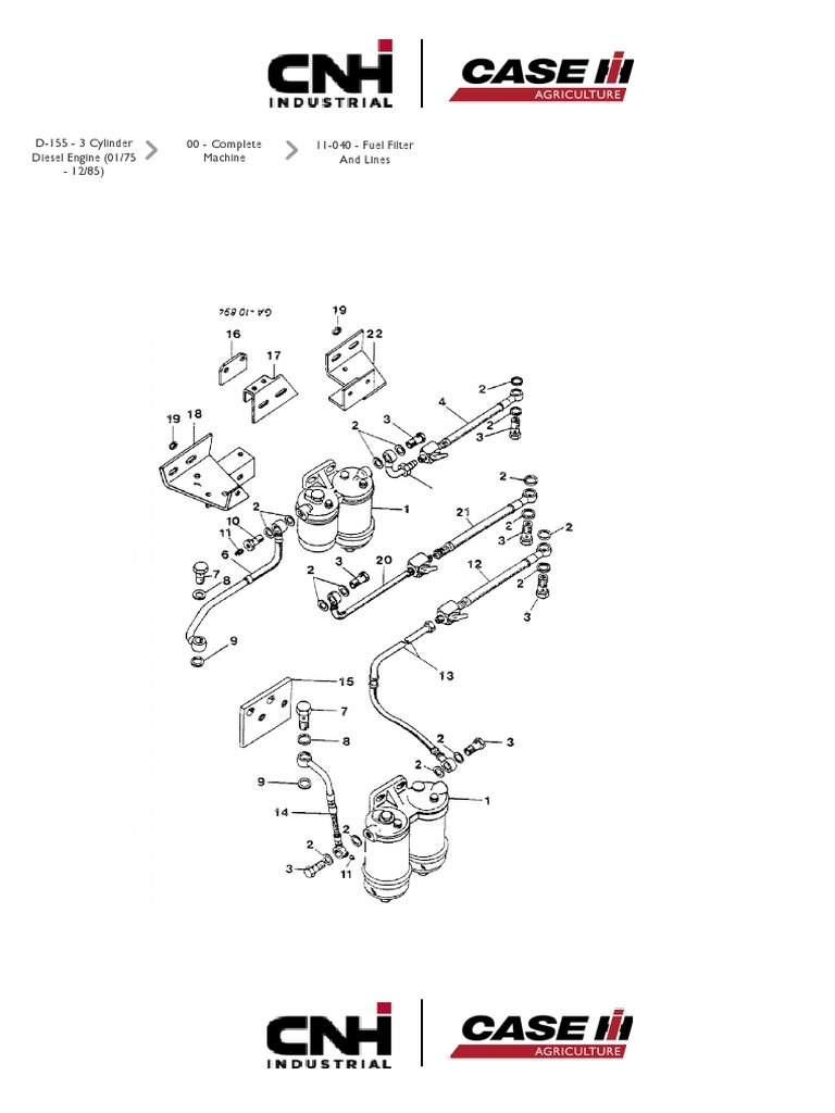 D-155 - 3 Cylinder Diesel Engine (01/75 - 12/85) 00 - Complete Machine ...