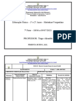 Planejamento 1º Ano - Vespertino - Educação Físíca - 7 Fase-2021