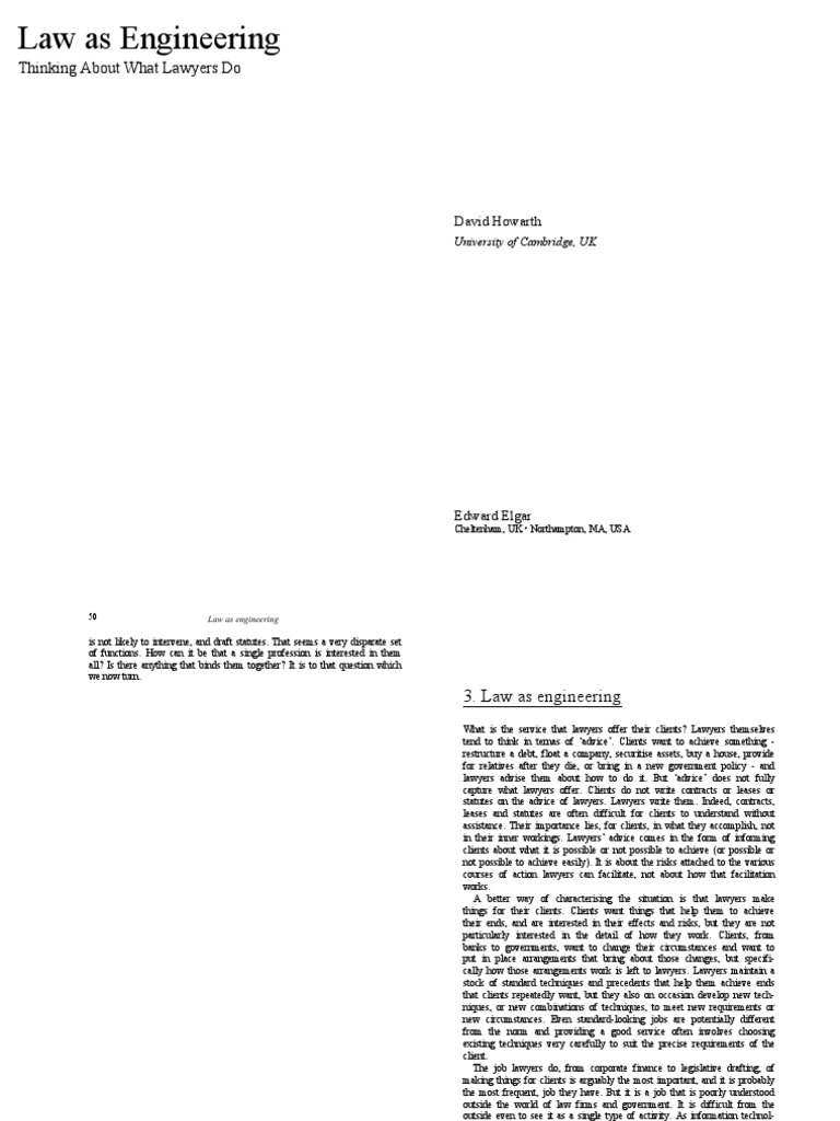 Lawyers as Engineers | PDF | Science | Engineer