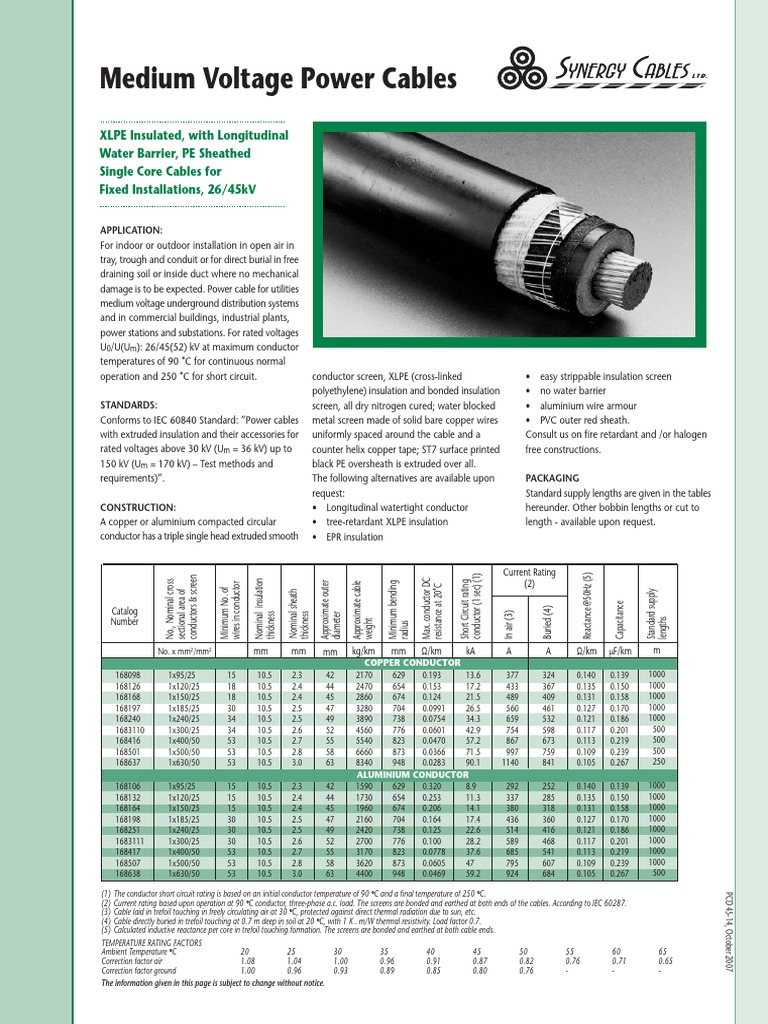 484-Medium Voltage Power Cables26.45kV | PDF | Electrical Conductor ...