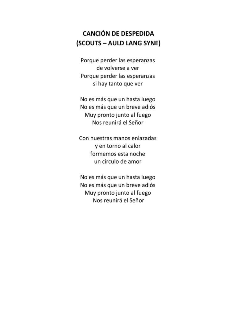Canción De Despedida Pdf