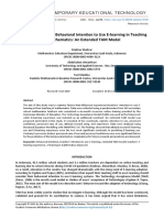 Examining Teachers' Behavioral Intention To Use E-Learning in Teaching of Mathematics: An Extended TAM Model