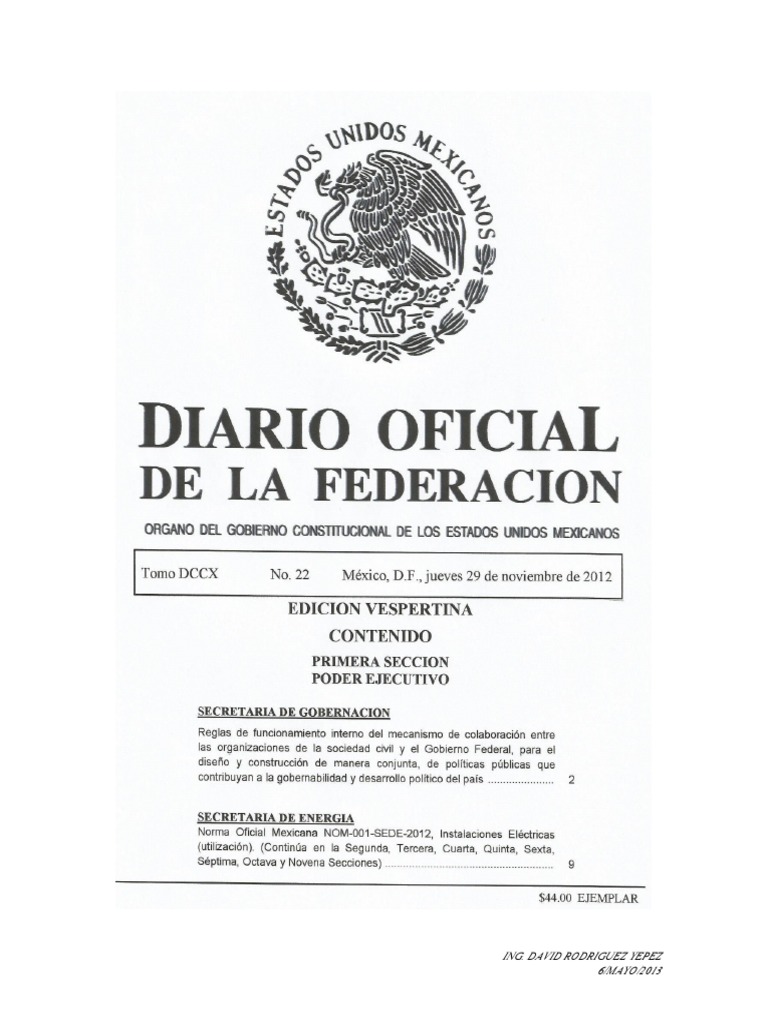 Tablas Importantes de La Nom001Sede2012 PDF