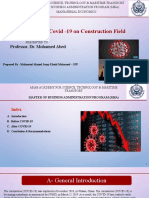 Effect of Covid - 19 On Construction Field: Professor. Dr. Mohamed Abed
