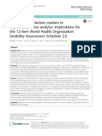 Why Sample Selection Matters in Exploratory Factor Analysis: Implications For The 12-Item World Health Organization Disability Assessment Schedule 2.0