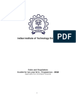 Indian Institute of Technology Bombay: Rules and Regulations Booklet For Two Year M.Sc. Programmes - 2018