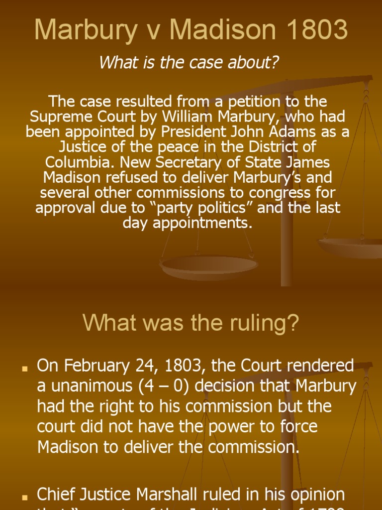 case study 1 marbury v. madison 1803