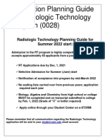 Application Planning Guide For Radiologic Technology Program (0028)