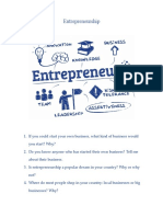 Entrepreneurship Speaking exercise