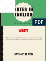 Dates in English: British and American Way