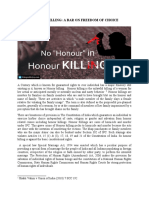 Honour Killing: A Bar On Freedom of Choice
