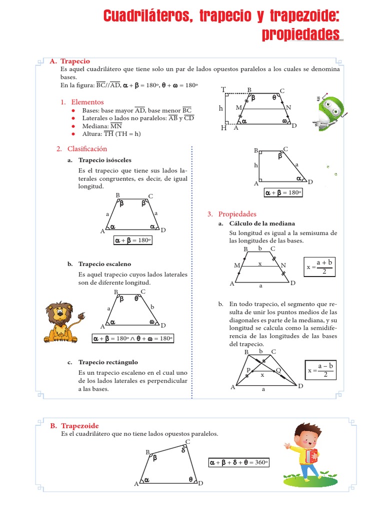 4th Week Cuadriláteros, Trapecio y Trapezoide Propiedades PDF